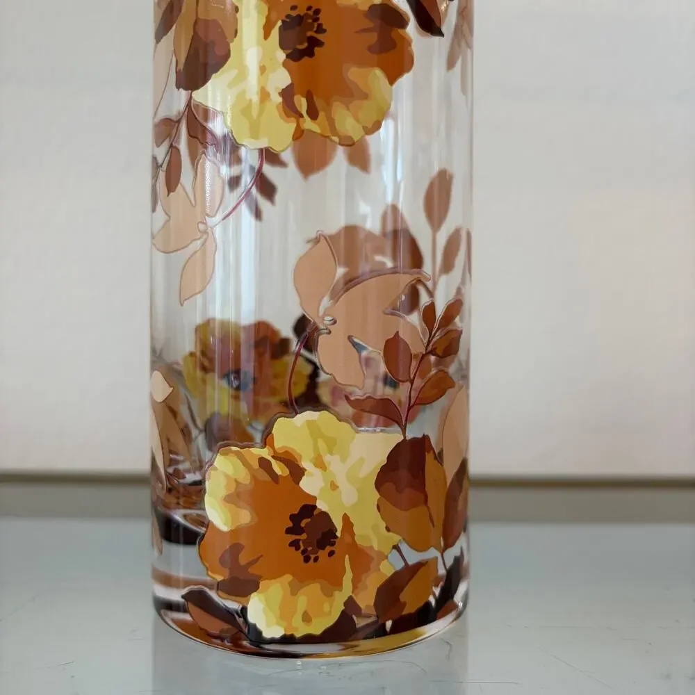 NEW Mackenzie Childs Wild Rose Highball Glass Set of 4 in Original Box